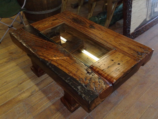 Coffee table using kiaat sleepers